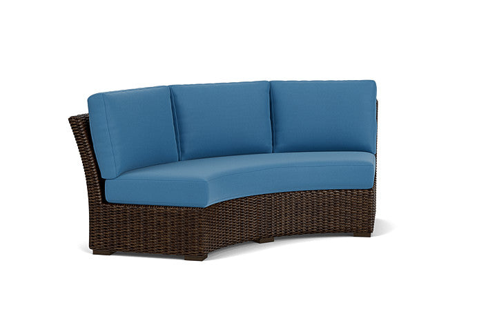 Lloyd Flanders - Mesa Curved Sofa Sectional In Pecan Finish With Bamboo Bay Sky Fabric - 2980560862007 view 1