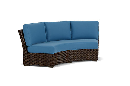 Lloyd Flanders - Mesa Curved Sofa Sectional In Pecan Finish With Bamboo Bay Sky Fabric - 2980560862007 view 1