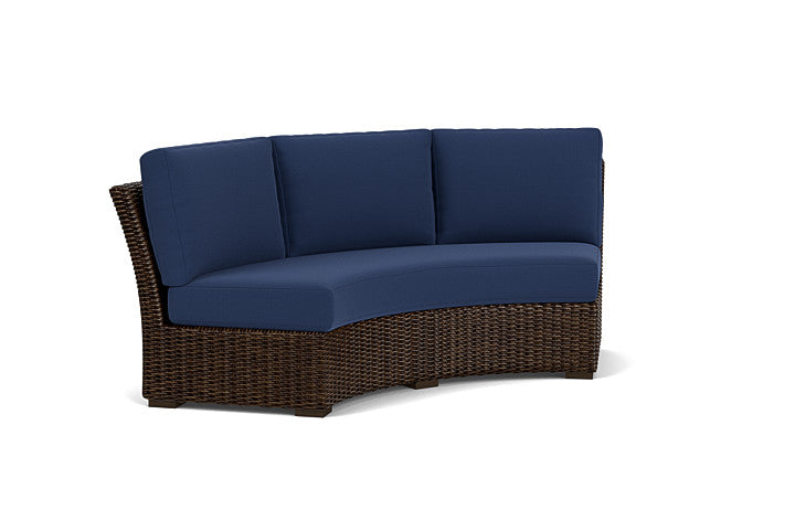 Lloyd Flanders - Mesa Curved Sofa Sectional In Pecan Finish With Beach Navy Fabric - 2980560862013 view 1