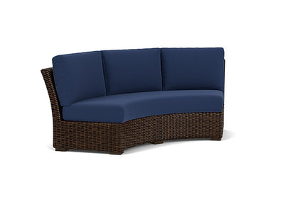 Lloyd Flanders - Mesa Curved Sofa Sectional In Pecan Finish With Beach Navy Fabric - 2980560862013 view 1