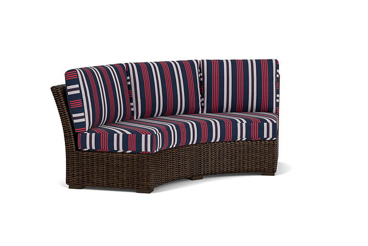 Lloyd Flanders - Mesa Curved Sofa Sectional In Pecan Finish With Berkely Hall Navy Fabric - 2980560862063 view 1