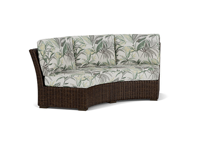 Lloyd Flanders - Mesa Curved Sofa Sectional In Pecan Finish With Calidora Mist Fabric - 298056086094 view 1