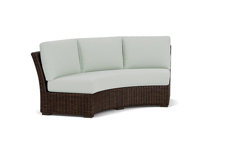 Lloyd Flanders - Mesa Curved Sofa Sectional In Pecan Finish With Callen Celadon Fabric - 2980560862024 view 1