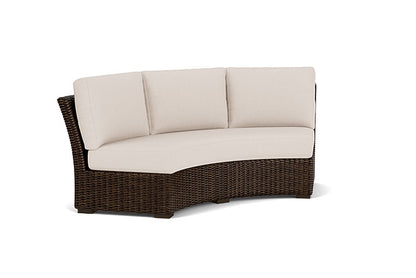 Lloyd Flanders - Mesa Curved Sofa Sectional In Pecan Finish With Canvas Birds Eye Fabric - 298056086937 view 1