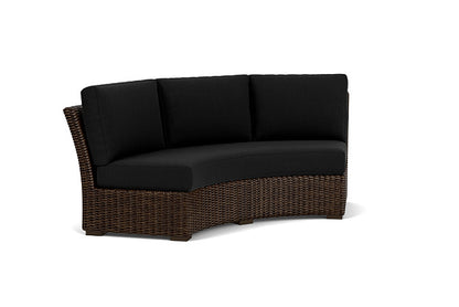 Lloyd Flanders - Mesa Curved Sofa Sectional In Pecan Finish With Canvas Black Fabric - 298056086157 view 1