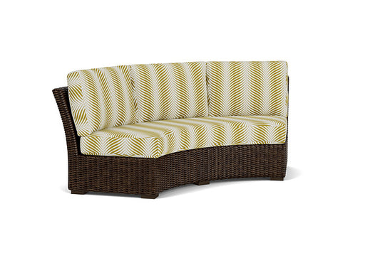 Lloyd Flanders - Mesa Curved Sofa Sectional In Pecan Finish With Clock Out Dew Fabric - 2980560862083 view 1