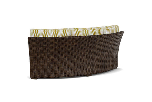 Lloyd Flanders - Mesa Curved Sofa Sectional In Pecan Finish With Clock Out Dew Fabric - 2980560862083 view 2