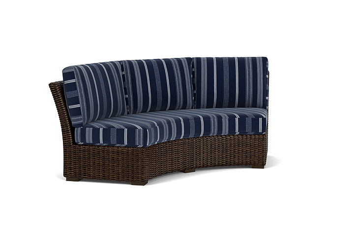 Lloyd Flanders - Mesa Curved Sofa Sectional In Pecan Finish With Consider Indigo Fabric - 2980560861969 view 1