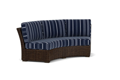 Lloyd Flanders - Mesa Curved Sofa Sectional In Pecan Finish With Consider Indigo Fabric - 2980560861969 view 1