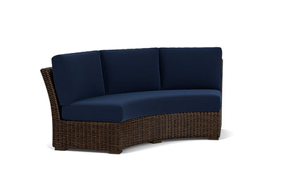 Lloyd Flanders - Mesa Curved Sofa Sectional In Pecan Finish With Decorline Navy Fabric - 2980560862019 view 1
