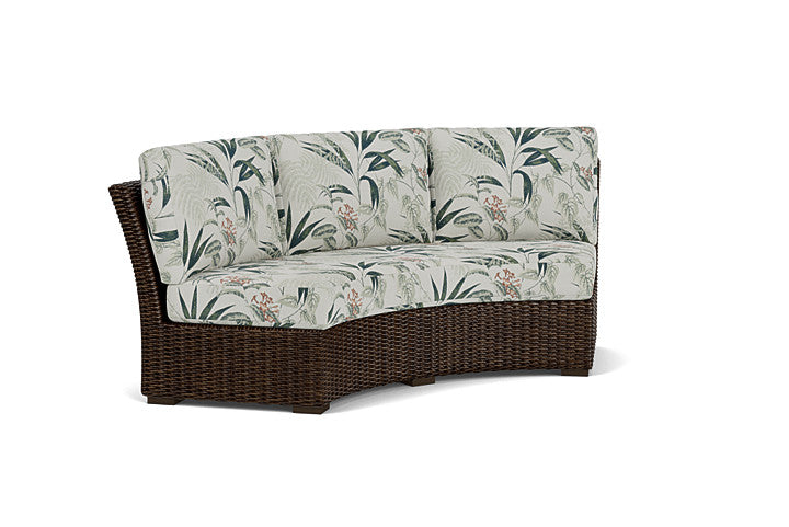 Lloyd Flanders - Mesa Curved Sofa Sectional In Pecan Finish With Delicate Botanical Sage Fabric - 2980560862075 view 1
