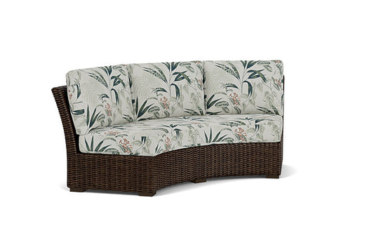 Lloyd Flanders - Mesa Curved Sofa Sectional In Pecan Finish With Delicate Botanical Sage Fabric - 2980560862075 view 1