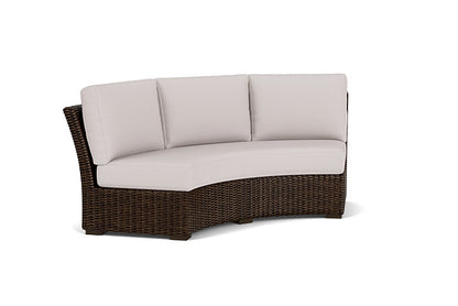Lloyd Flanders - Mesa Curved Sofa Sectional In Pecan Finish With Fife Fog Fabric - 298056086181 view 1