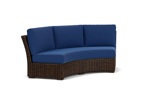 Lloyd Flanders - Mesa Curved Sofa Sectional In Pecan Finish With Flagship Lapis Fabric - 2980560861813 view 1