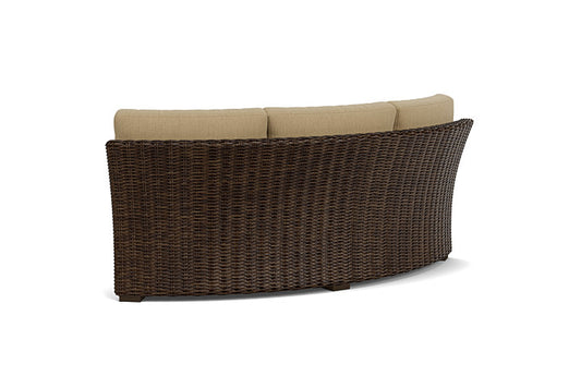 Lloyd Flanders - Mesa Curved Sofa Sectional In Pecan Finish With Loveboat Saffron Fabric - 2980560862009 view 2