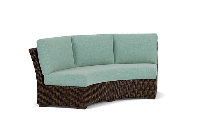 Lloyd Flanders - Mesa Curved Sofa Sectional In Pecan Finish With Pavian Pool Fabric - 2980560862045 view 1