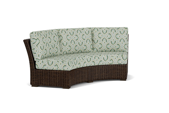 Lloyd Flanders - Mesa Curved Sofa Sectional In Pecan Finish With Plume Spring Fabric - 2980560862085 view 1