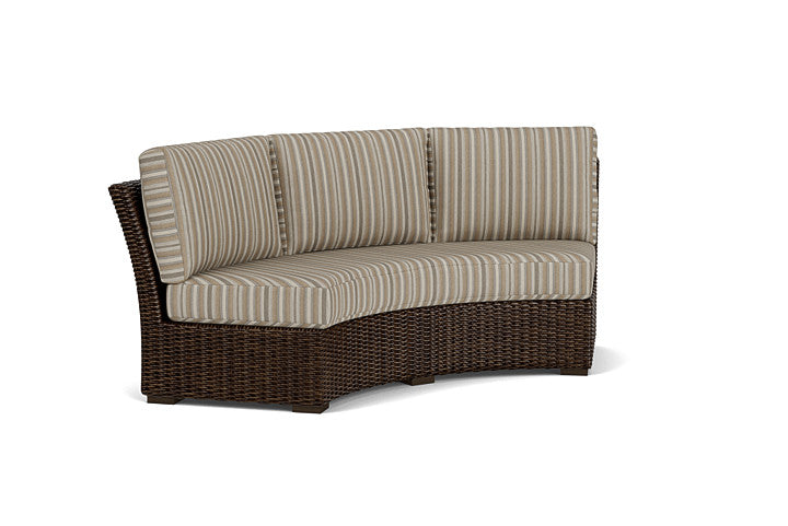 Lloyd Flanders - Mesa Curved Sofa Sectional In Pecan Finish With Purveyor Pewter Fabric - 298056086146 view 1