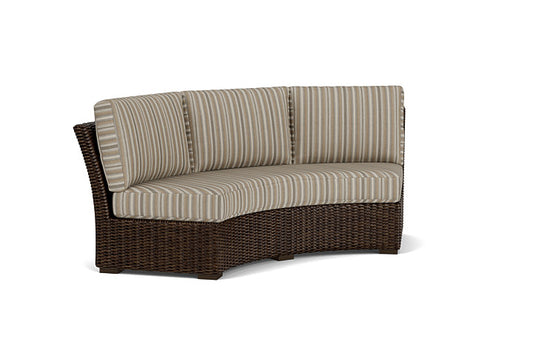 Lloyd Flanders - Mesa Curved Sofa Sectional In Pecan Finish With Purveyor Pewter Fabric - 298056086146 view 1