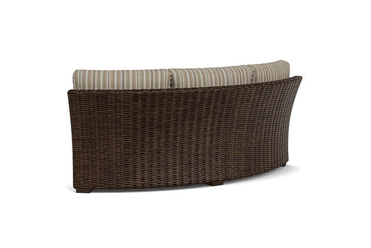 Lloyd Flanders - Mesa Curved Sofa Sectional In Pecan Finish With Purveyor Pewter Fabric - 298056086146 view 2
