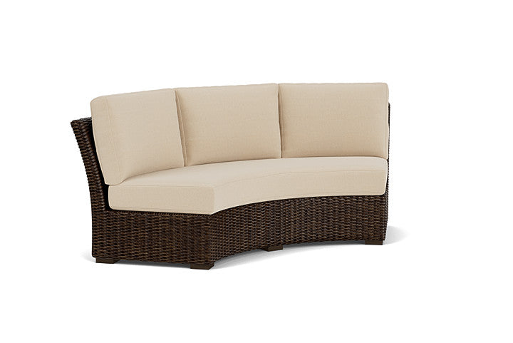Lloyd Flanders - Mesa Curved Sofa Sectional In Pecan Finish With Raindrop Almond Fabric - 2980560862055 view 1