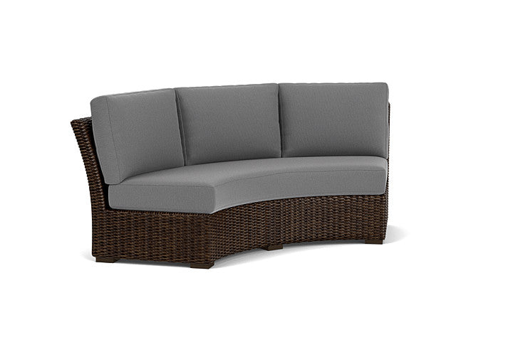 Lloyd Flanders - Mesa Curved Sofa Sectional In Pecan Finish With Remy Graphite Fabric - 2980560862003 view 1