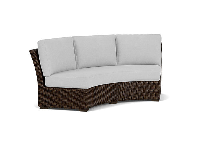 Lloyd Flanders - Mesa Curved Sofa Sectional In Pecan Finish With Sandberg Dove Fabric - 2980560862022 view 1