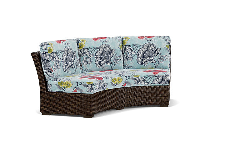 Lloyd Flanders - Mesa Curved Sofa Sectional In Pecan Finish With Serena Floral Meadow Fabric - 2980560862079 view 1