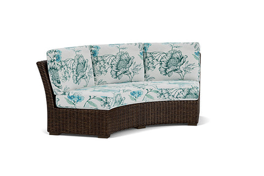 Lloyd Flanders - Mesa Curved Sofa Sectional In Pecan Finish With Serena Floral Mist Fabric - 2980560862078 view 1