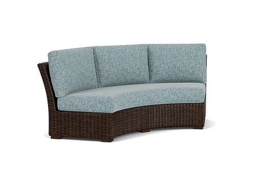 Lloyd Flanders - Mesa Curved Sofa Sectional In Pecan Finish With Serene Ocean Fabric - 2980560862032 view 1