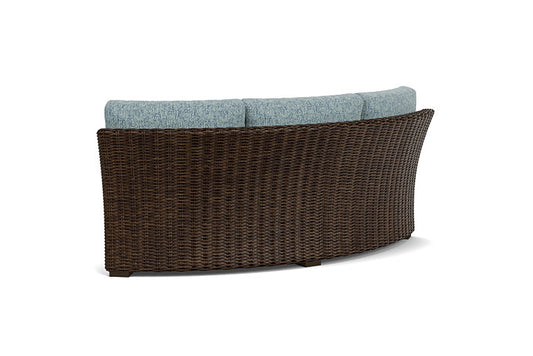 Lloyd Flanders - Mesa Curved Sofa Sectional In Pecan Finish With Serene Ocean Fabric - 2980560862032 view 2
