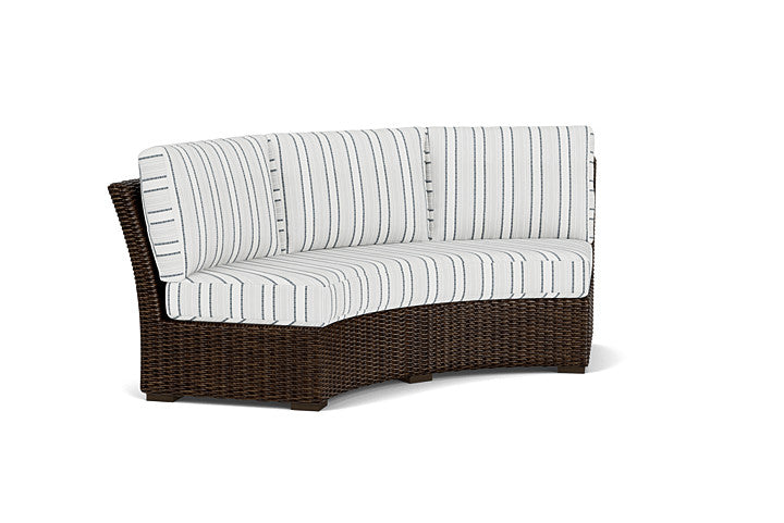 Lloyd Flanders - Mesa Curved Sofa Sectional In Pecan Finish With Tamer Fog Fabric - 2980560862037 view 1