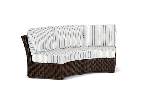 Lloyd Flanders - Mesa Curved Sofa Sectional In Pecan Finish With Tamer Fog Fabric - 2980560862037 view 1