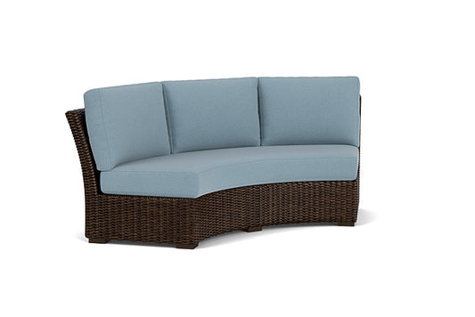 Lloyd Flanders - Mesa Curved Sofa Sectional In Pecan Finish With Unearth Mist Fabric - 2980560862068 view 1