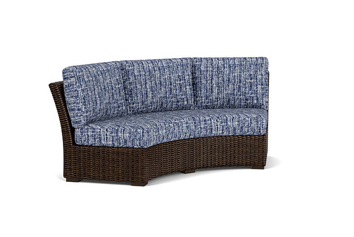 Lloyd Flanders - Mesa Curved Sofa Sectional In Pecan Finish With Visions Cobalt Fabric - 298056086683 view 1