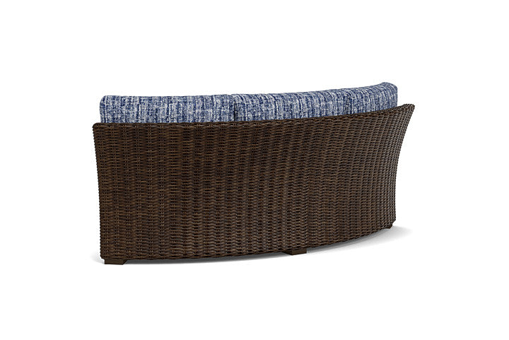Lloyd Flanders - Mesa Curved Sofa Sectional In Pecan Finish With Visions Cobalt Fabric - 298056086683 view 2