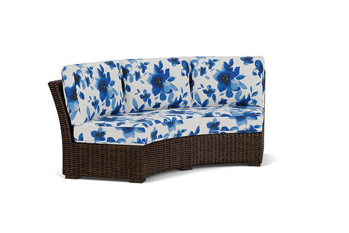 Lloyd Flanders - Mesa Curved Sofa Sectional In Pecan Finish With Watercolor Blossom Capri Fabric - 298056086672 view 1