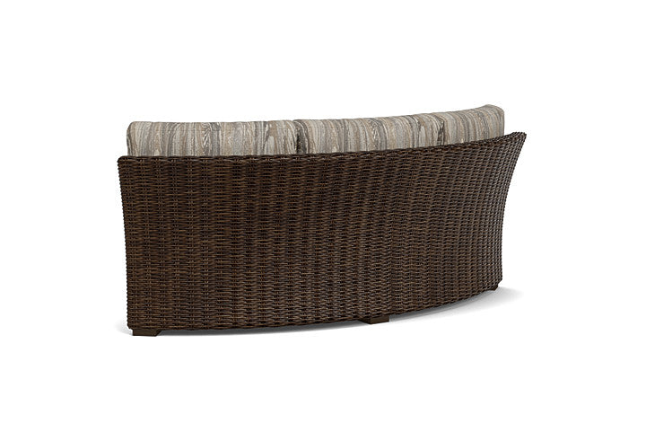 Lloyd Flanders - Mesa Curved Sofa Sectional In Pecan Finish With Woodgrain Ash Fabric - 298056086723 view 2