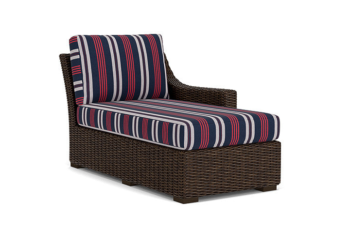 Lloyd Flanders - Mesa Left Arm Chaise In Pecan Finish With Berkely Hall Navy Fabric - 2980260862063 view 1