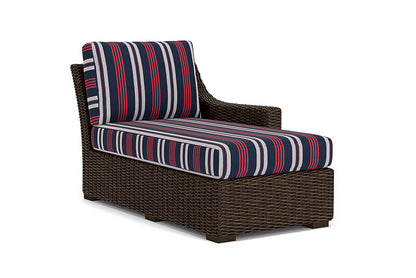 Lloyd Flanders - Mesa Left Arm Chaise In Pecan Finish With Berkely Hall Navy Fabric - 2980260862063 view 1