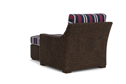 Lloyd Flanders - Mesa Left Arm Chaise In Pecan Finish With Berkely Hall Navy Fabric - 2980260862063 view 2