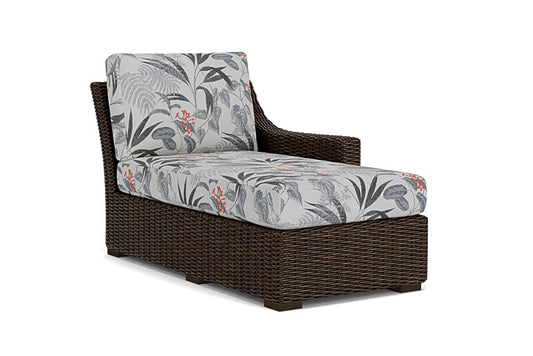 Lloyd Flanders - Mesa Left Arm Chaise In Pecan Finish With Delicate Botanical Slate Fabric - 2980260862076 view 1