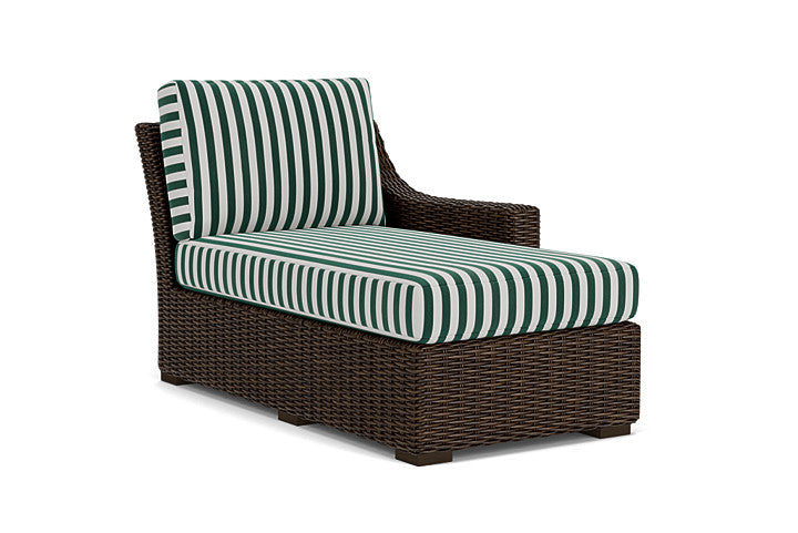 Lloyd Flanders - Mesa Left Arm Chaise In Pecan Finish With Safari/White Stripe Fabric - 298026086269 view 1