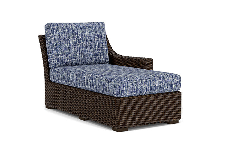 Lloyd Flanders - Mesa Left Arm Chaise In Pecan Finish With Visions Cobalt Fabric - 298026086683 view 1