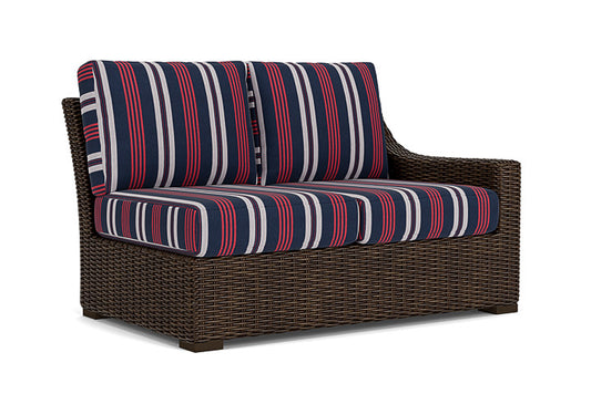 Lloyd Flanders - Mesa Left Arm Loveseat In Pecan Finish With Berkely Hall Navy Fabric - 2980520862063 view 1