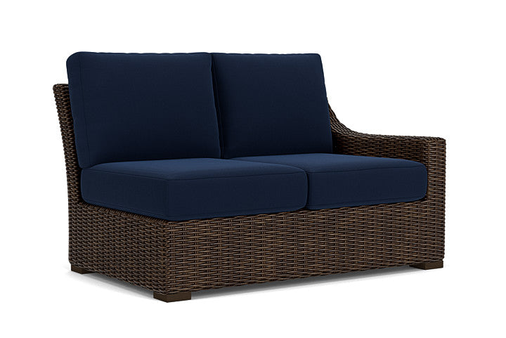 Lloyd Flanders - Mesa Left Arm Loveseat In Pecan Finish With Decorline Navy Fabric - 2980520862019 view 1