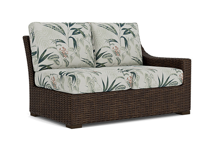 Lloyd Flanders - Mesa Left Arm Loveseat In Pecan Finish With Delicate Botanical Sage Fabric - 2980520862075 view 1