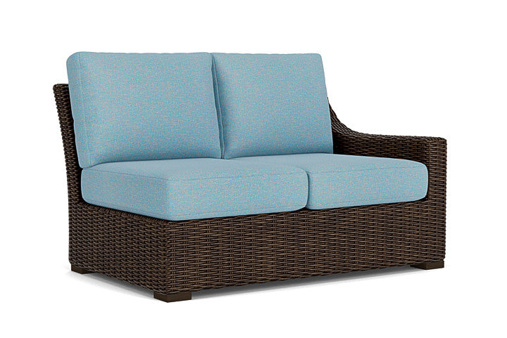 Lloyd Flanders - Mesa Left Arm Loveseat In Pecan Finish With Leeds Light Blue Fabric - 2980520862058 view 1