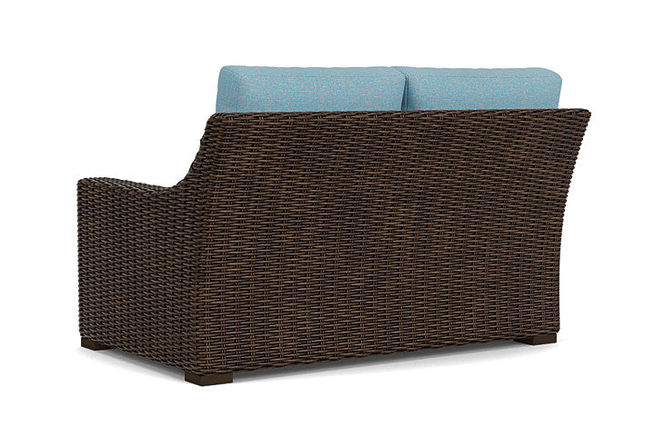 Lloyd Flanders - Mesa Left Arm Loveseat In Pecan Finish With Leeds Light Blue Fabric - 2980520862058 view 2