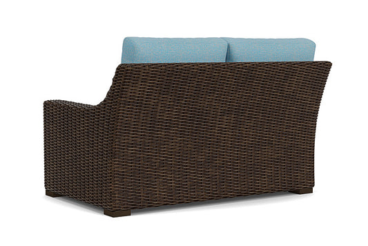 Lloyd Flanders - Mesa Left Arm Loveseat In Pecan Finish With Leeds Light Blue Fabric - 2980520862058 view 2